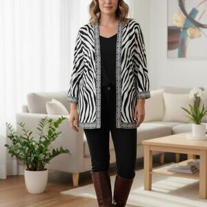 NWT Worthington Zebra / Animal print kimono / cardigan sz 2X